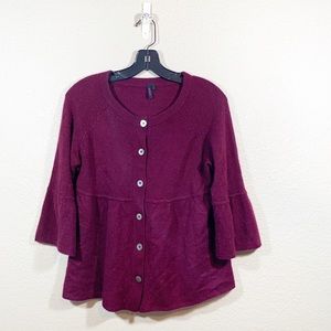 Soft 100% Cashmere Purple Sweater Peplum B…